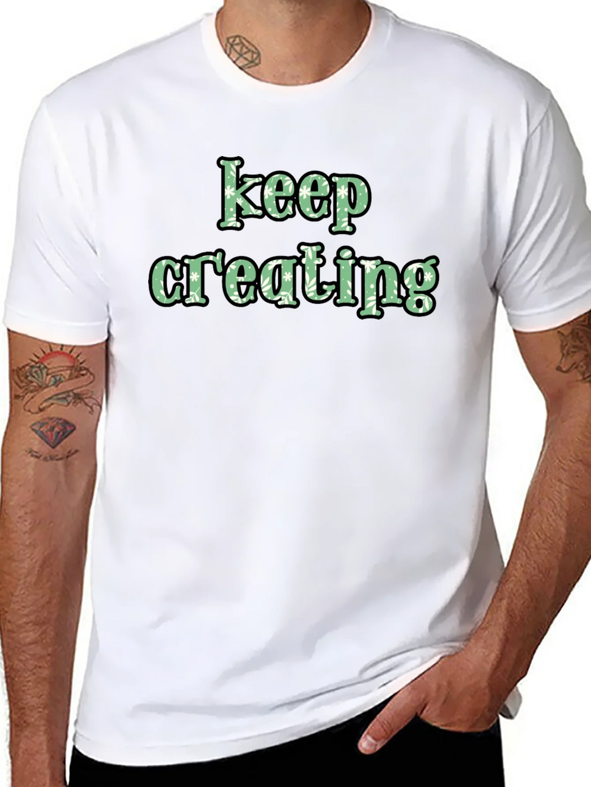 Keep Creating Black Graphic Tee product image 5