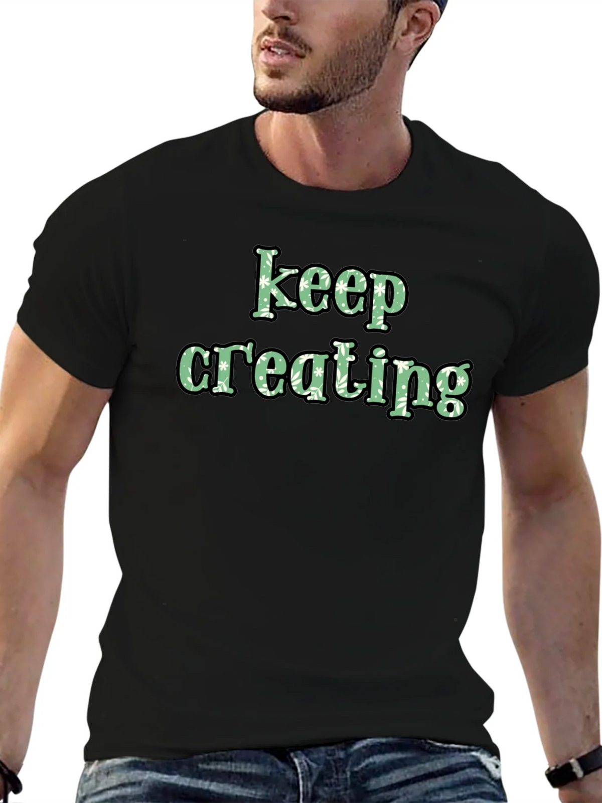 Keep Creating Black Graphic Tee product image 4