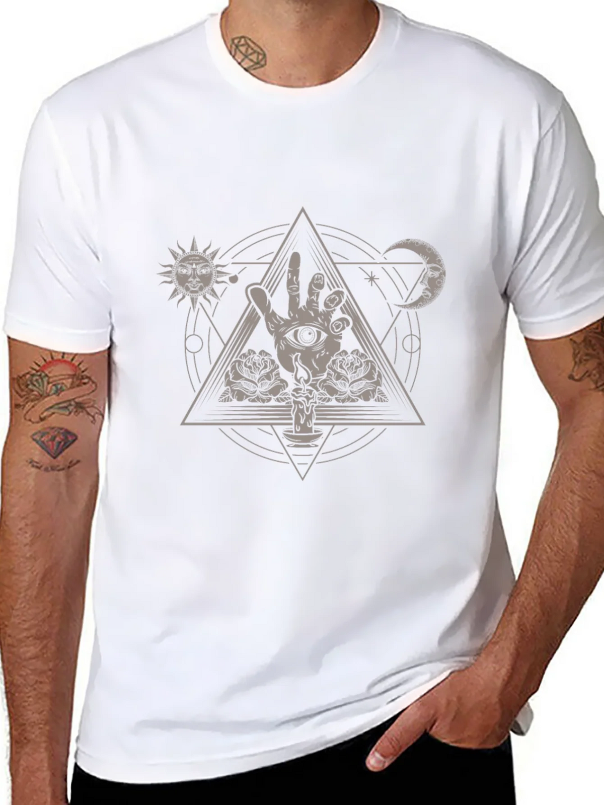 Mystic Eye Hand Triangle Graphic Tee product image 5