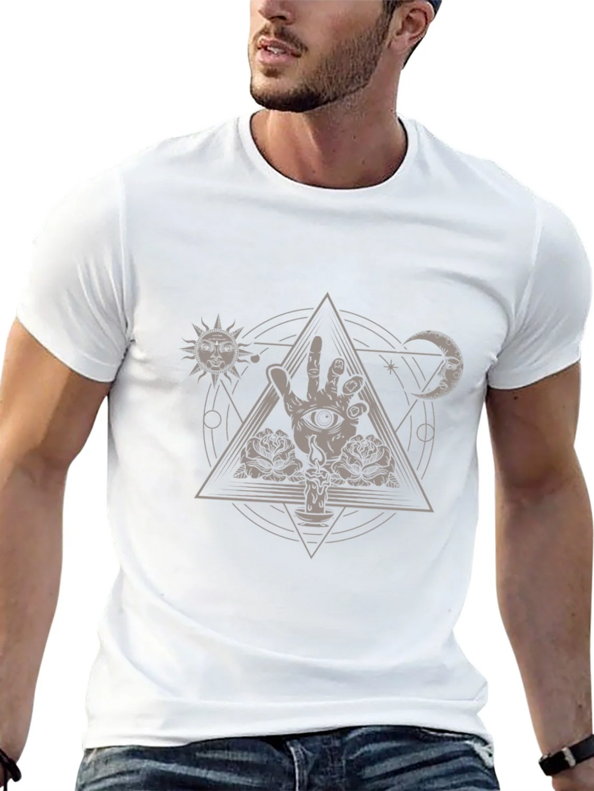 Mystic Eye Hand Triangle Graphic Tee product image 10