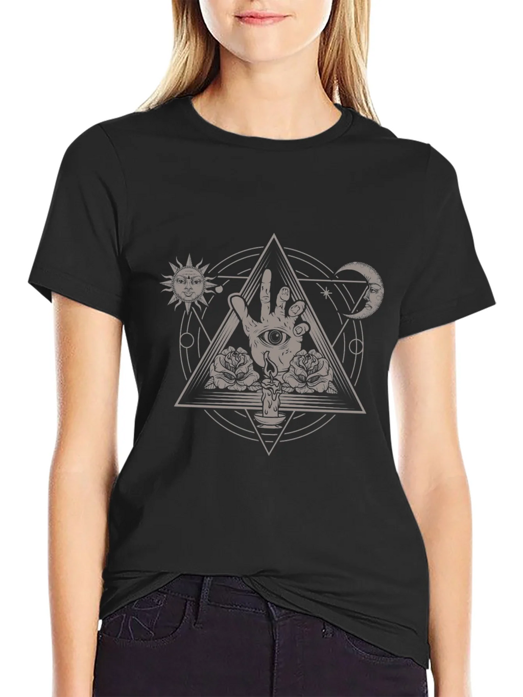 Mystic Eye Hand Triangle Graphic Tee product image 2