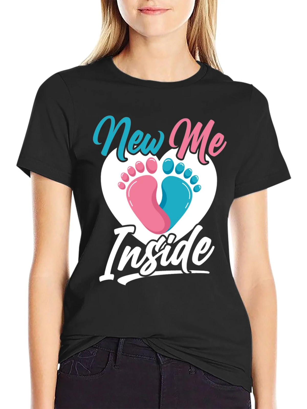 New Me Inside Gender Reveal T-Shirt product image 2