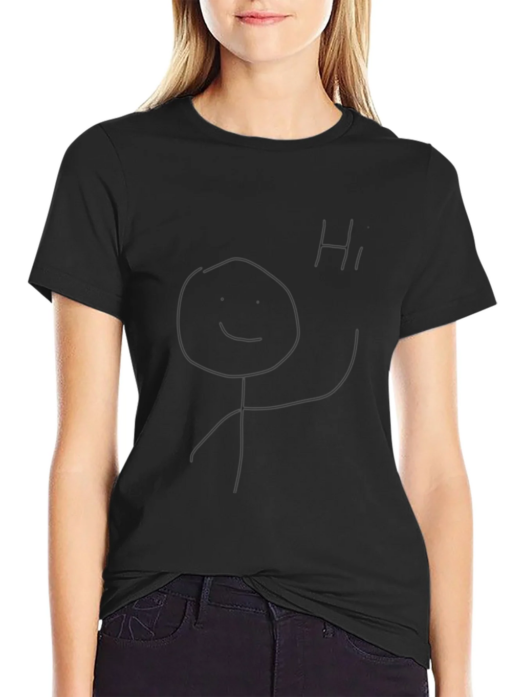 Funny Stick Figure T-Shirt - Black Tee product image 2