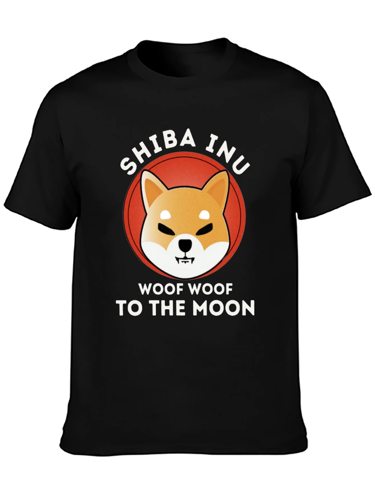 Shiba Inu Woof Moon Black T-Shirt product image 3