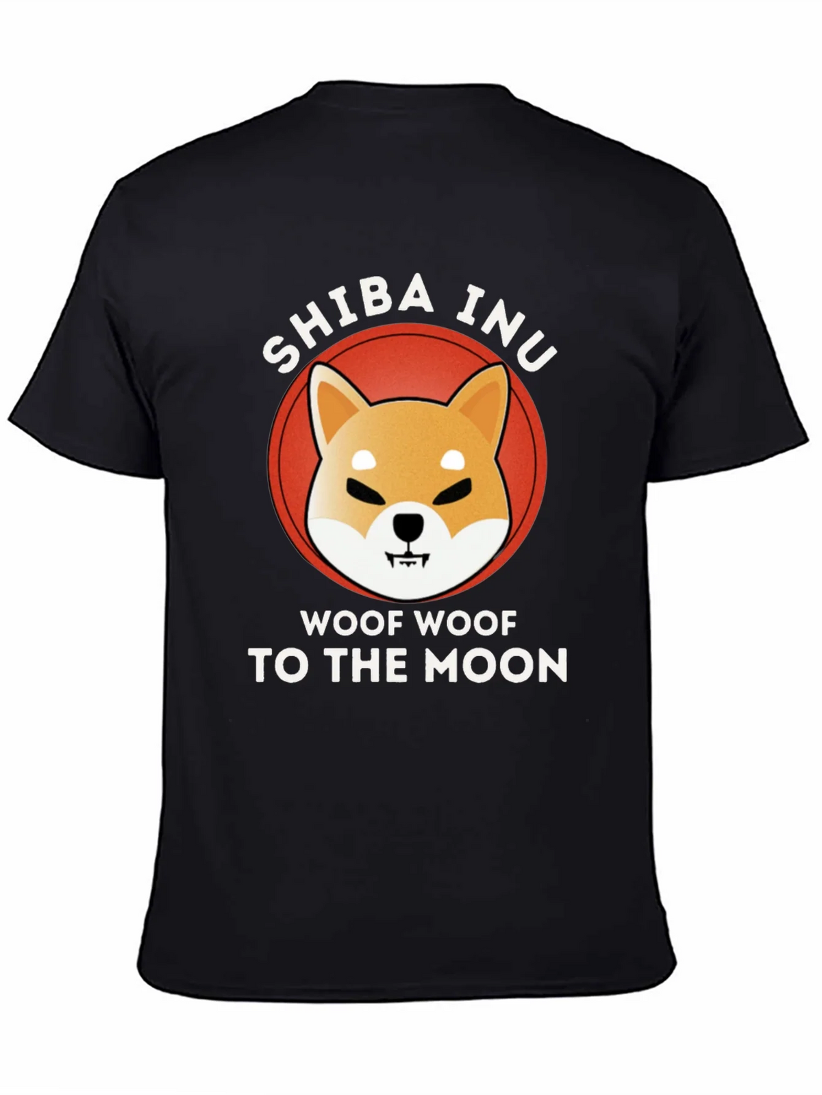 Shiba Inu Woof Moon Black T-Shirt product image 4