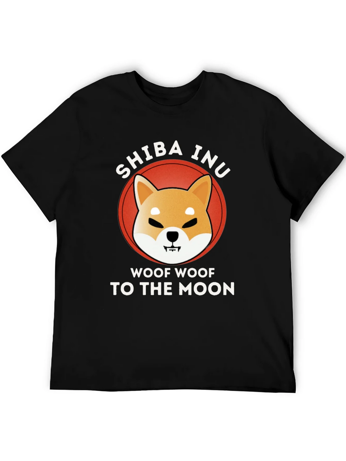 Shiba Inu Woof Moon Black T-Shirt product image 5