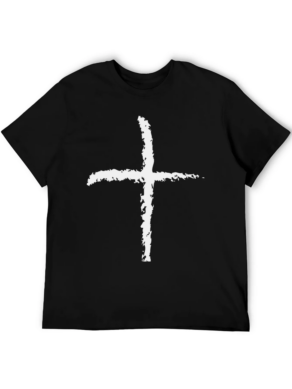 Grunge Cross Graphic Tee - Black Cotton product image 5