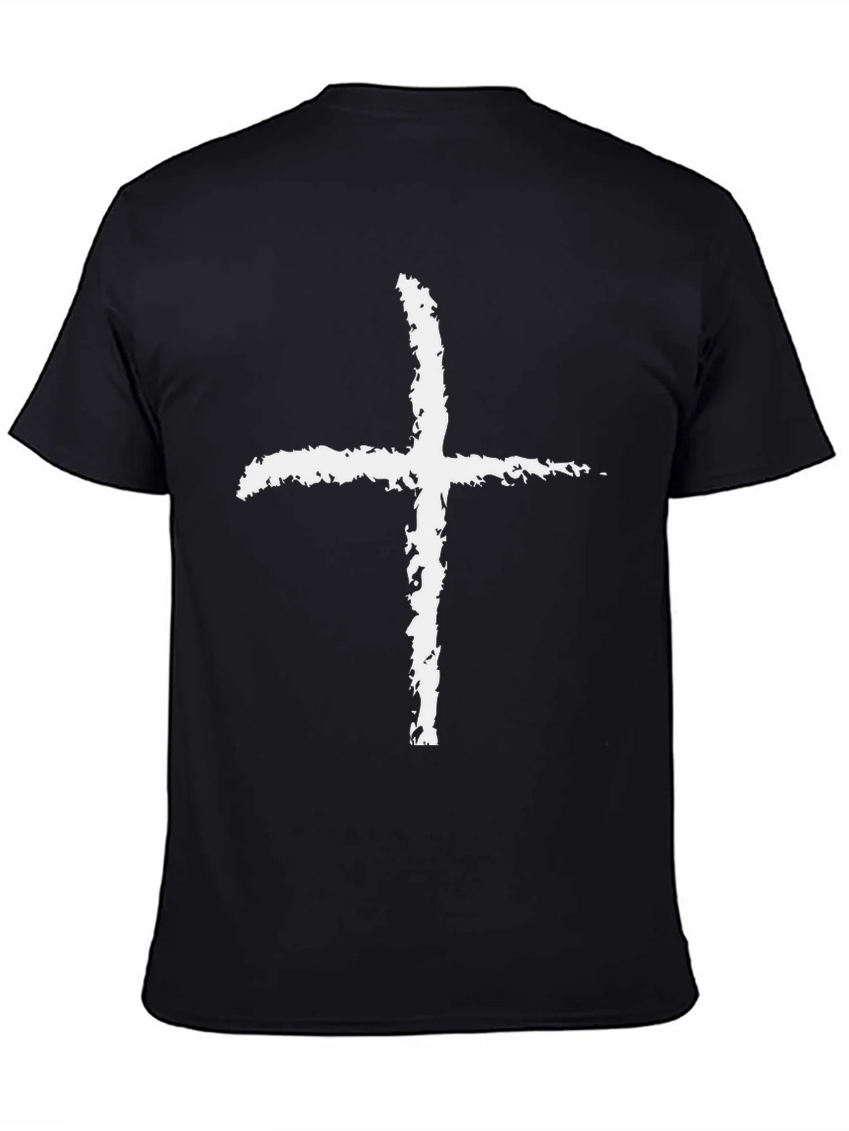 Grunge Cross Graphic Tee - Black Cotton product image 4