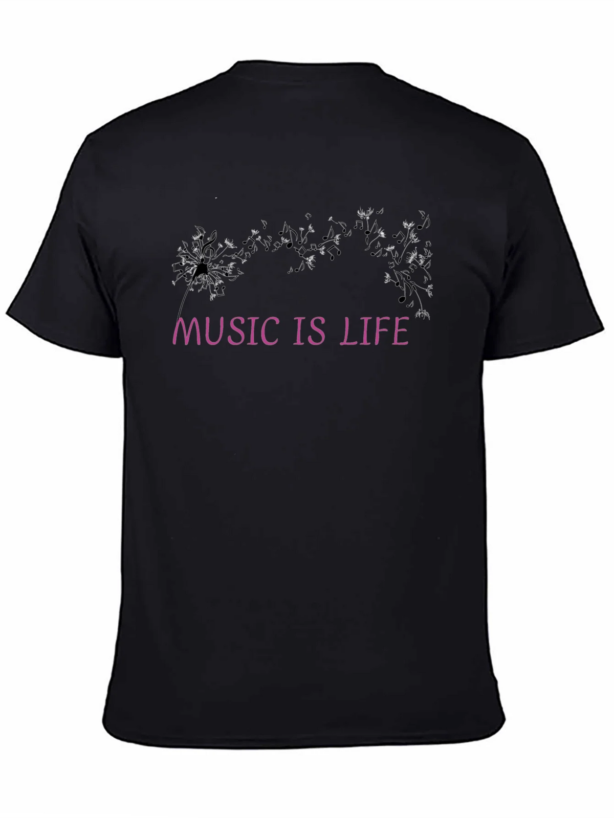 Music Is Life Graphic Black T-Shirt product image 4