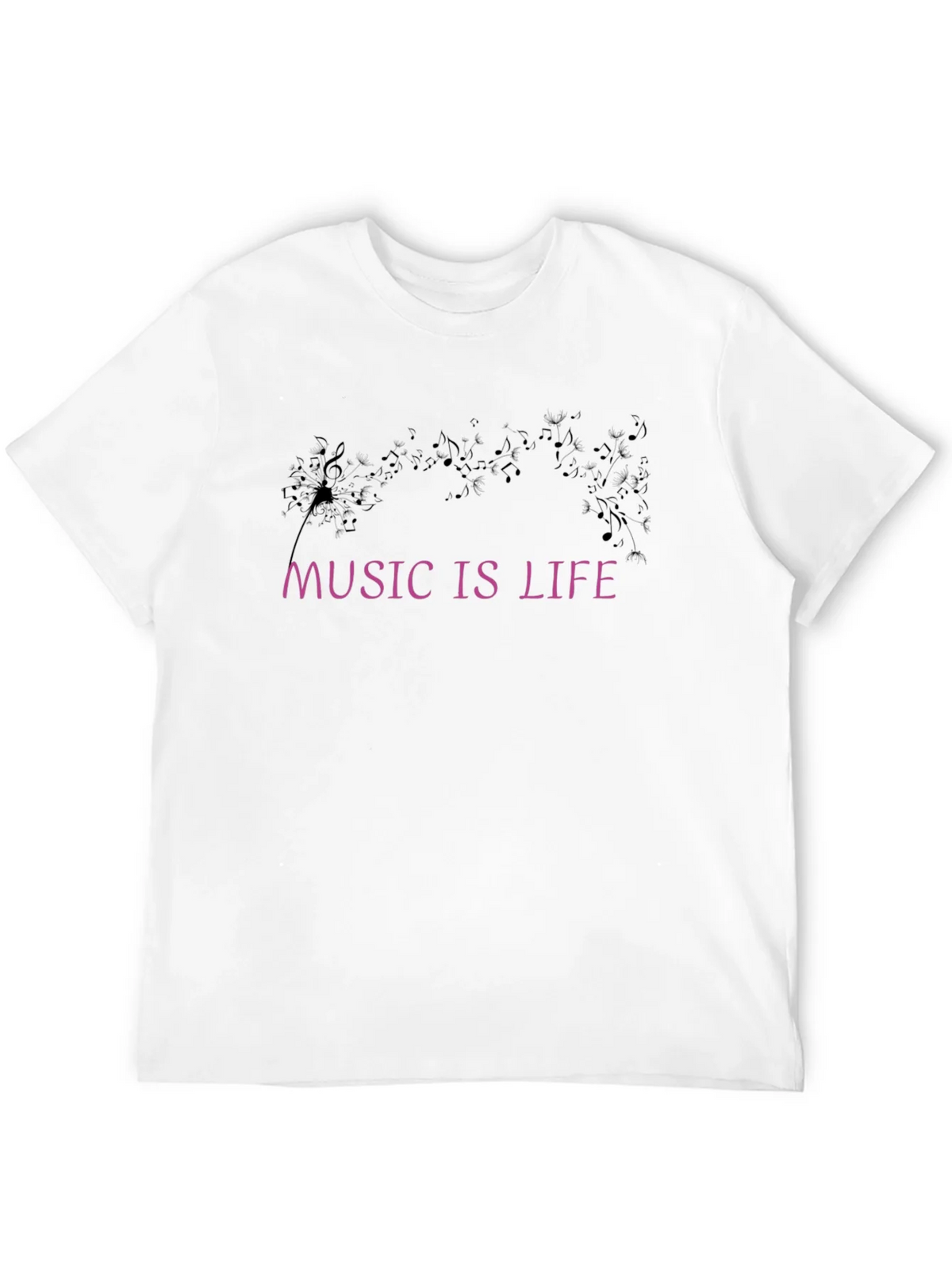 Music Is Life Graphic Black T-Shirt product image 11