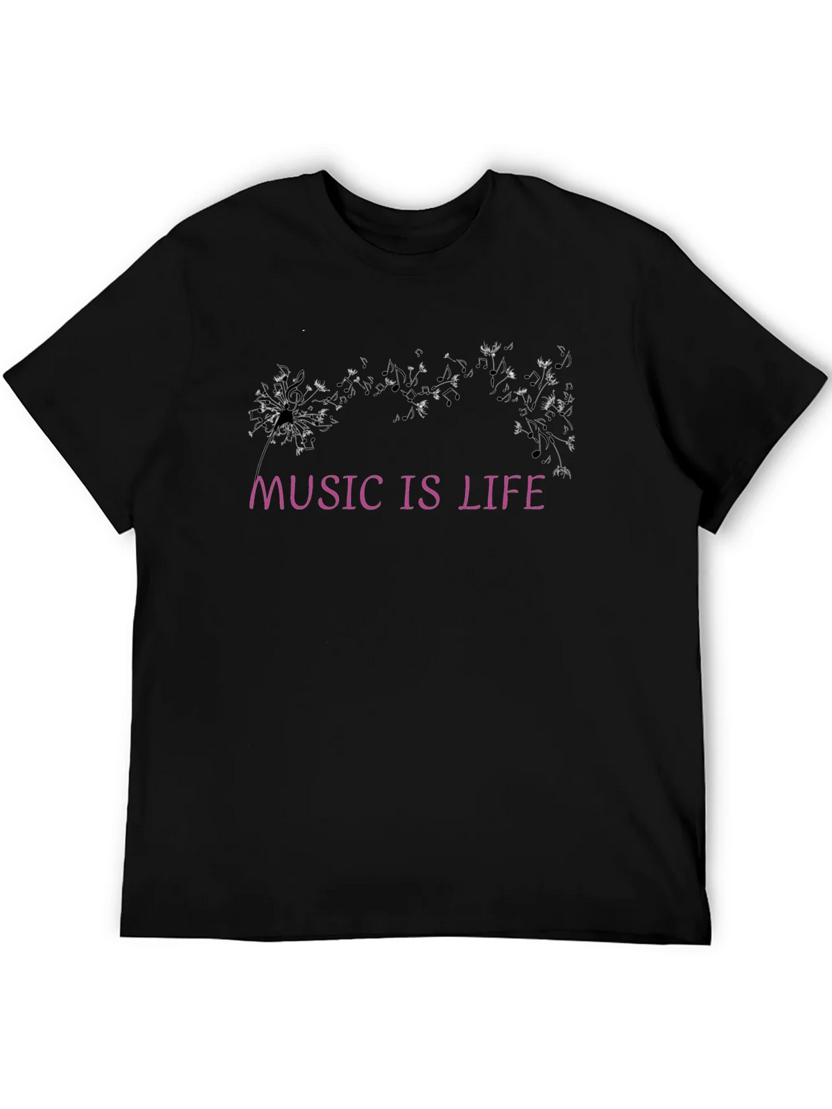 Music Is Life Graphic Black T-Shirt product image 5