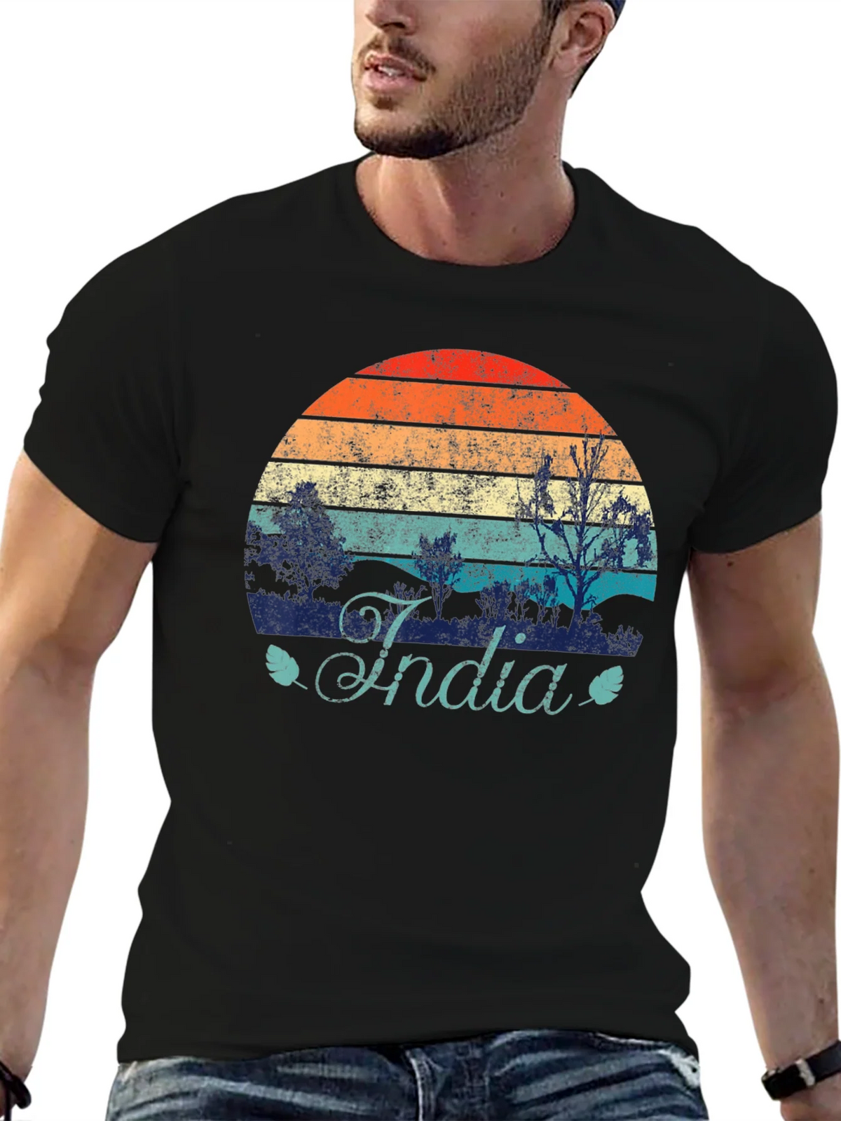 Vintage India Sunset Graphic T-Shirt product image 6