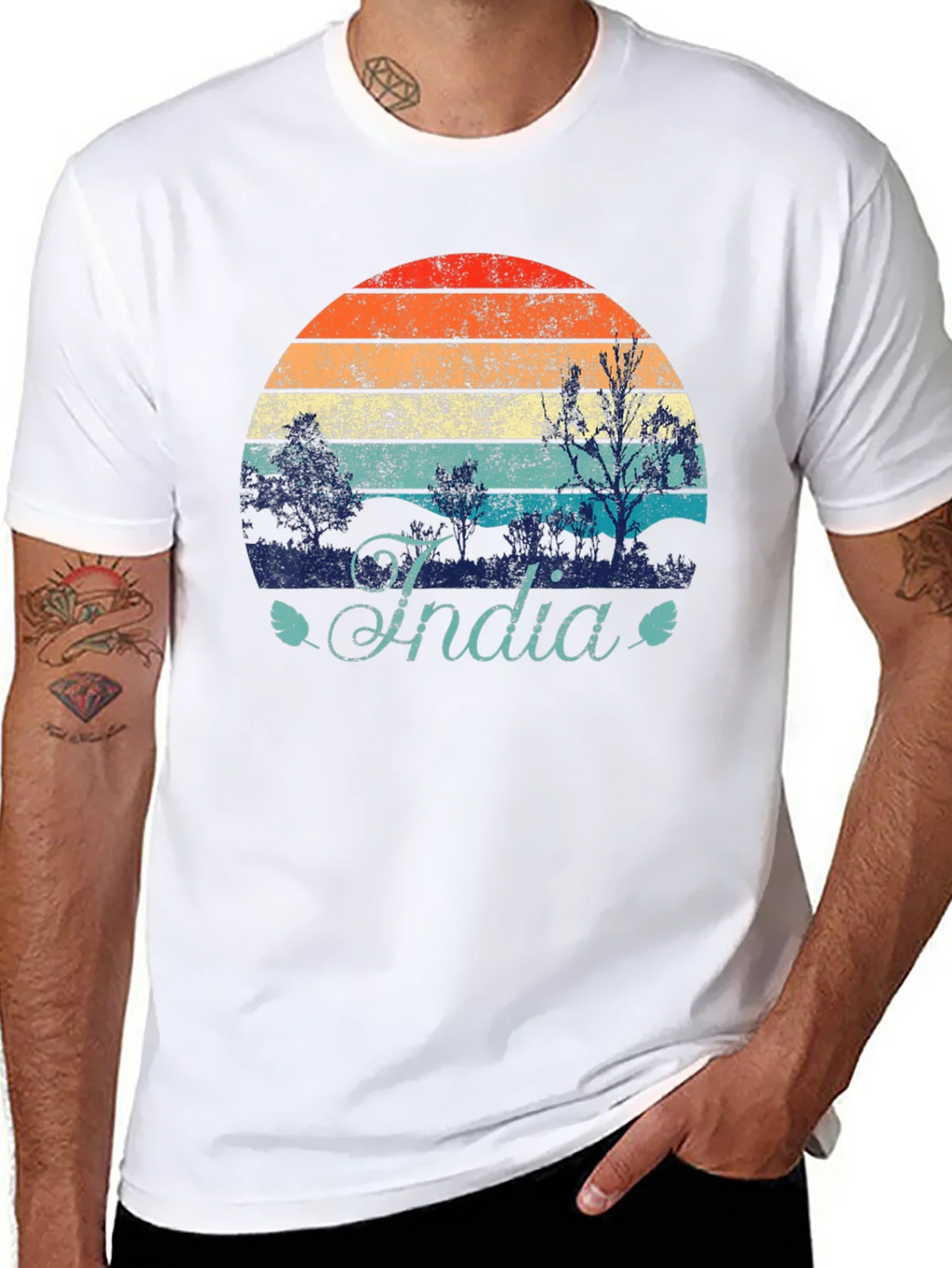 Vintage India Sunset Graphic T-Shirt product image 7