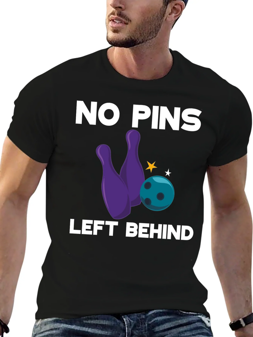 No Pins Left Behind Bowling Graphic Tee product image 6