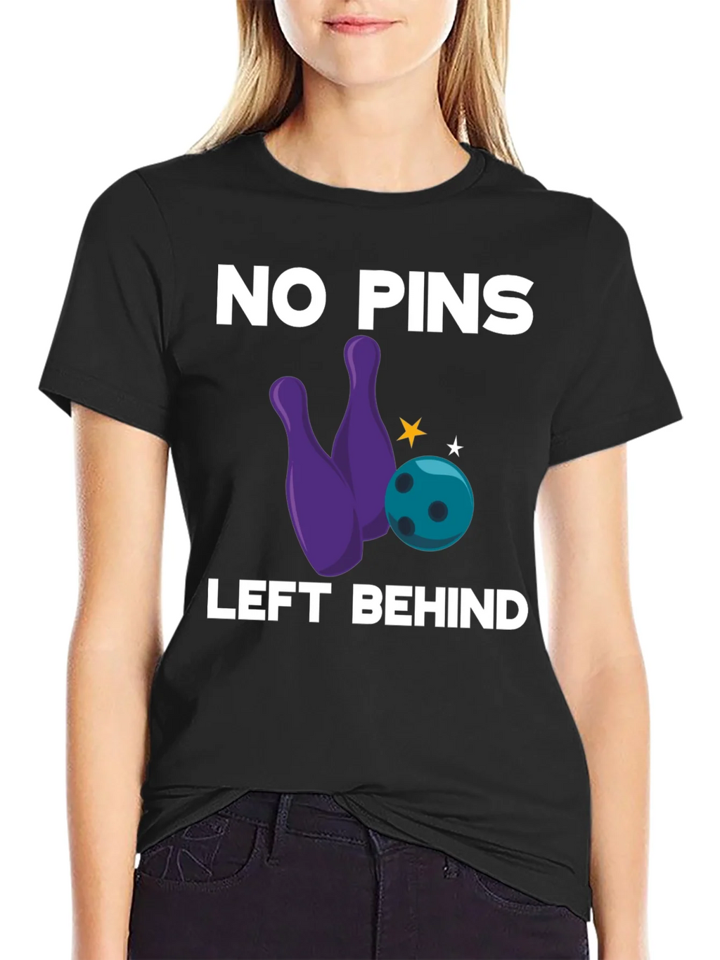 No Pins Left Behind Bowling Graphic Tee product image 2