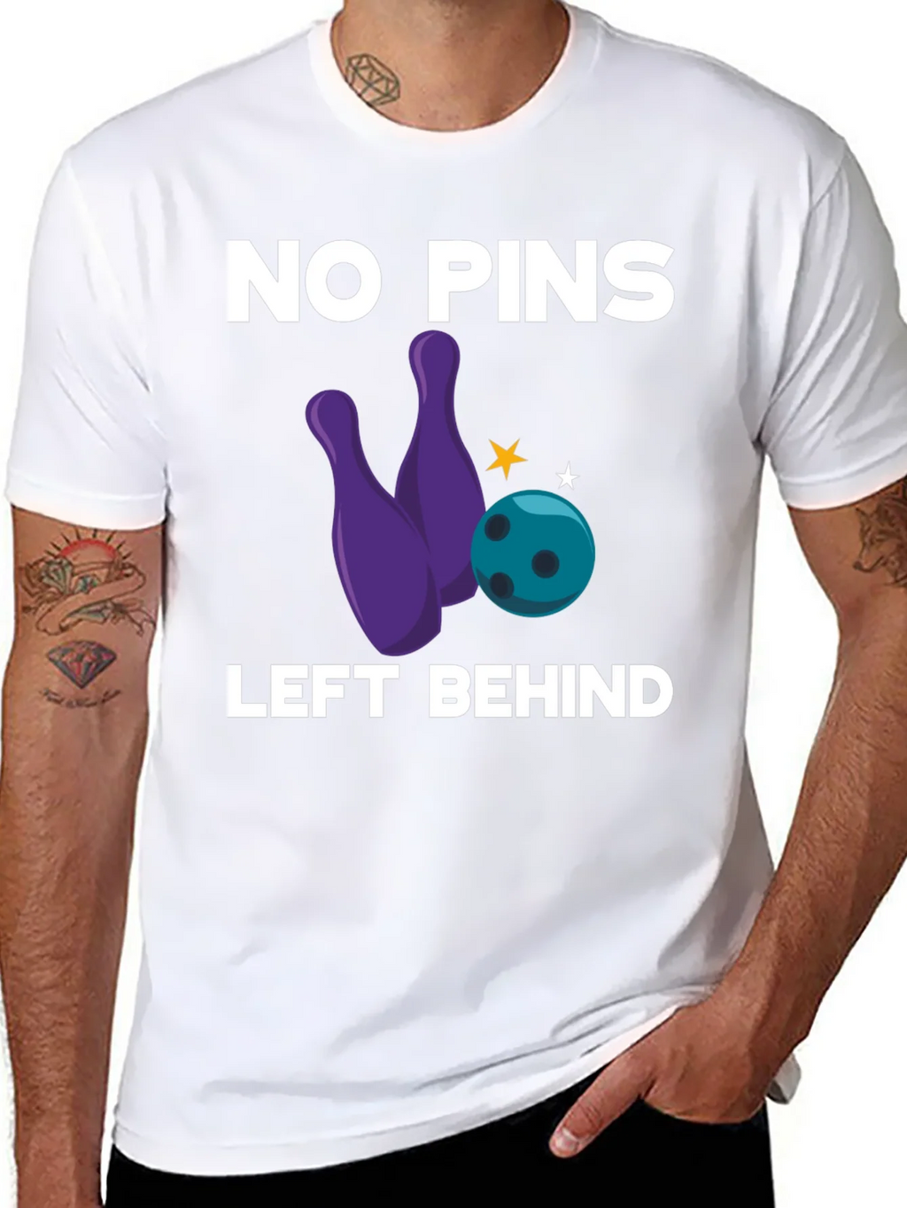 No Pins Left Behind Bowling Graphic Tee product image 7