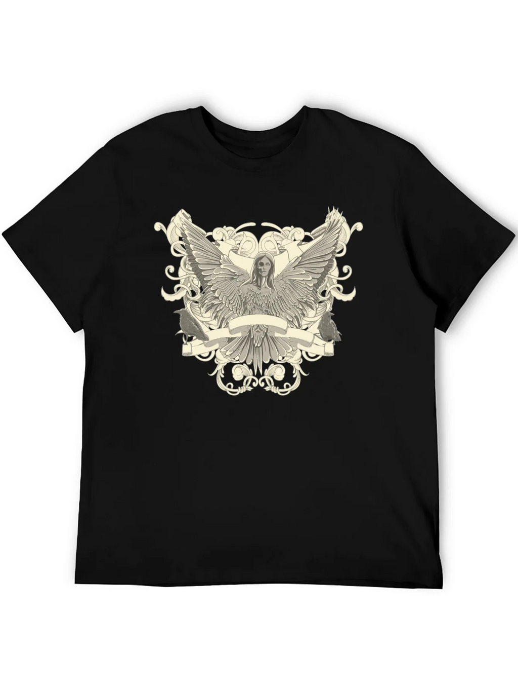 Angel Winged Graphic Print Black Tee product image 5