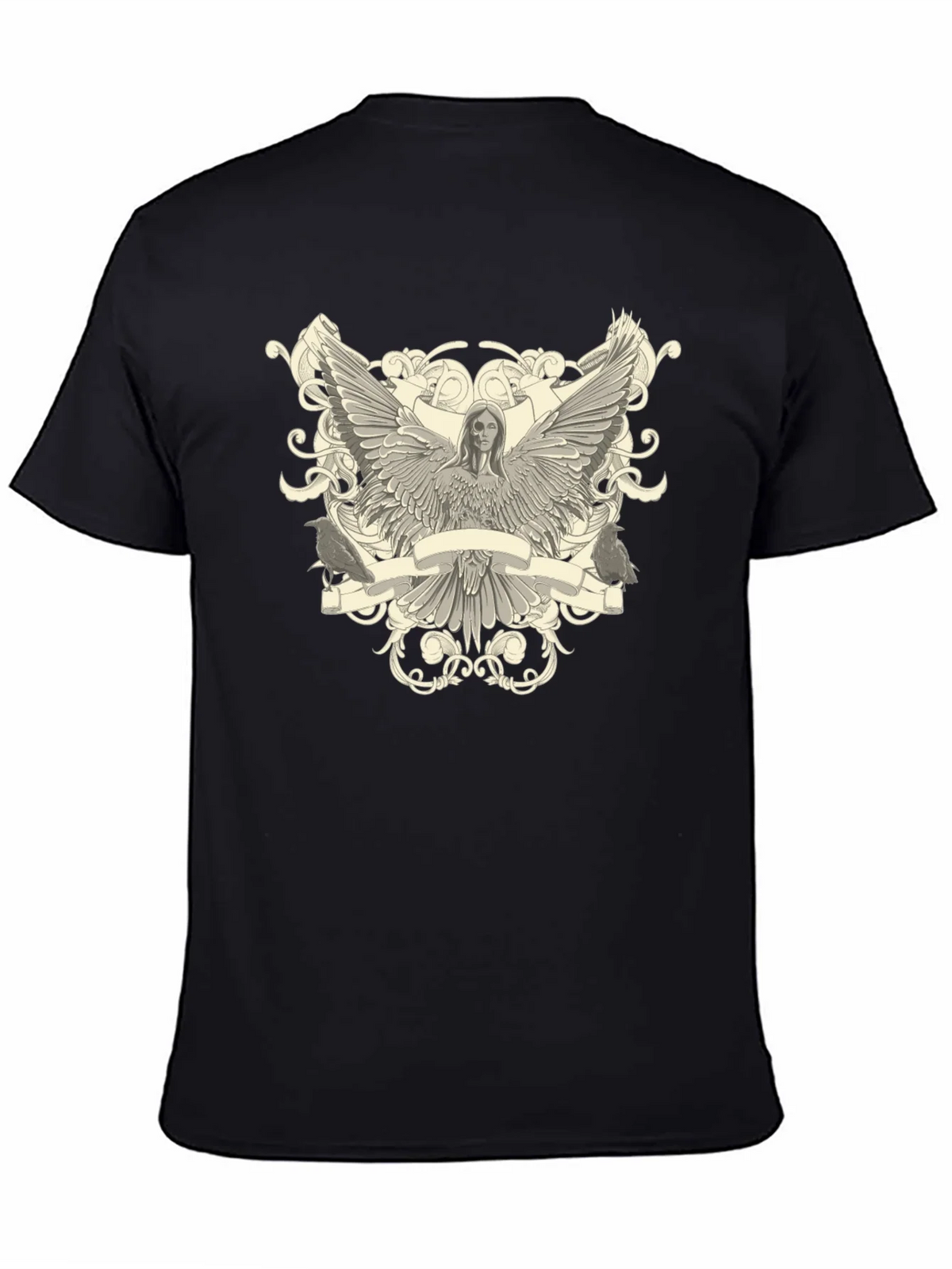 Angel Winged Graphic Print Black Tee product image 4