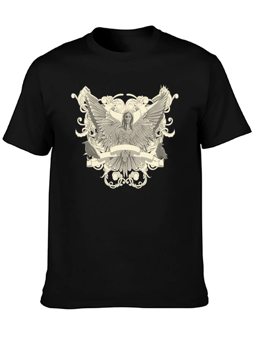 Angel Winged Graphic Print Black Tee product image 3