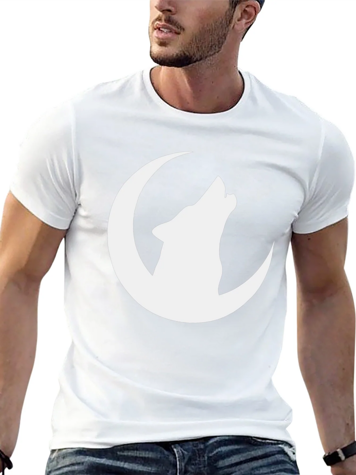 Wolf Moon Graphic Tee - Black Cotton T-Shirt product image 12