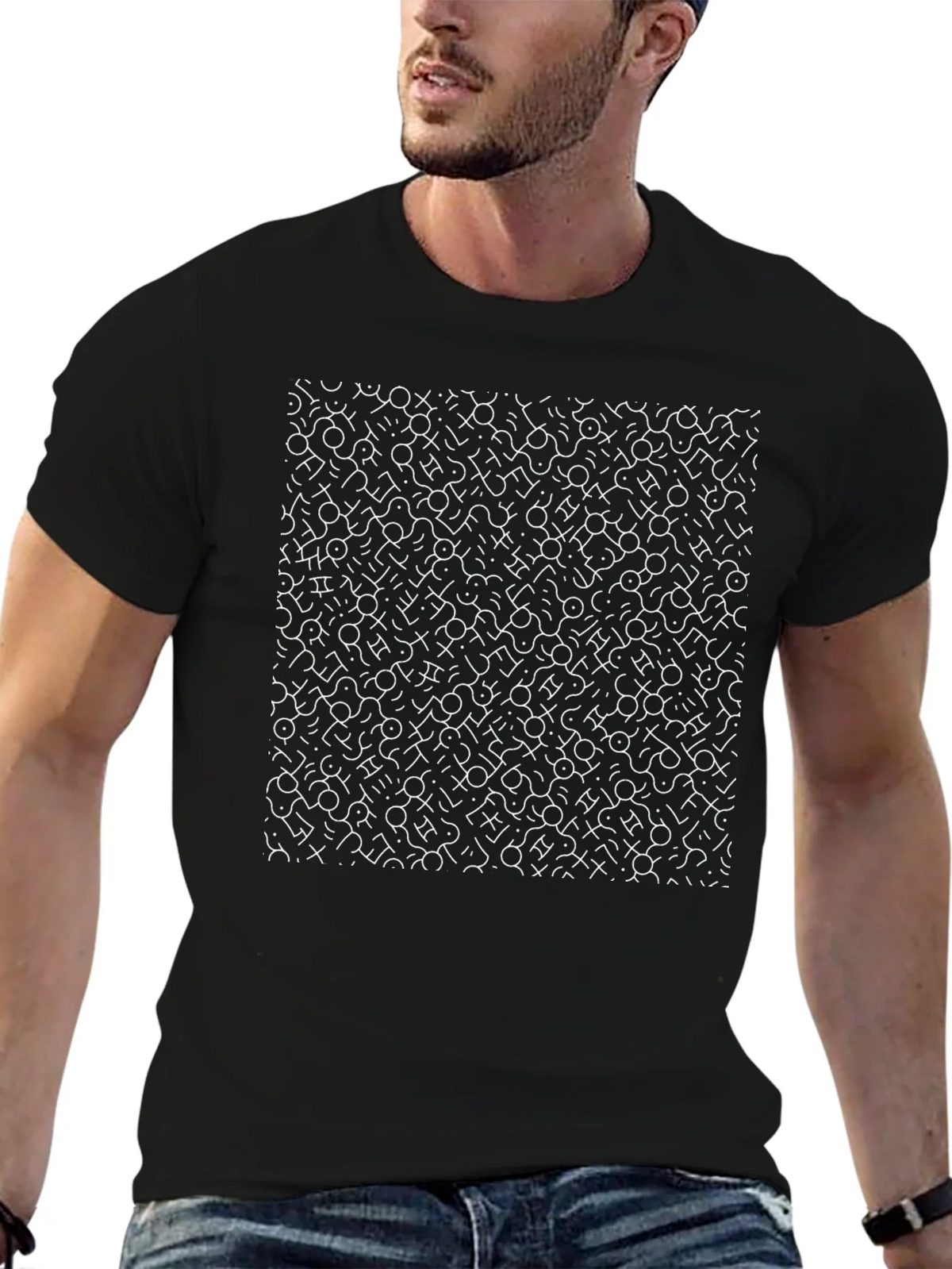 Abstract Pattern Black Graphic Tee product image 6