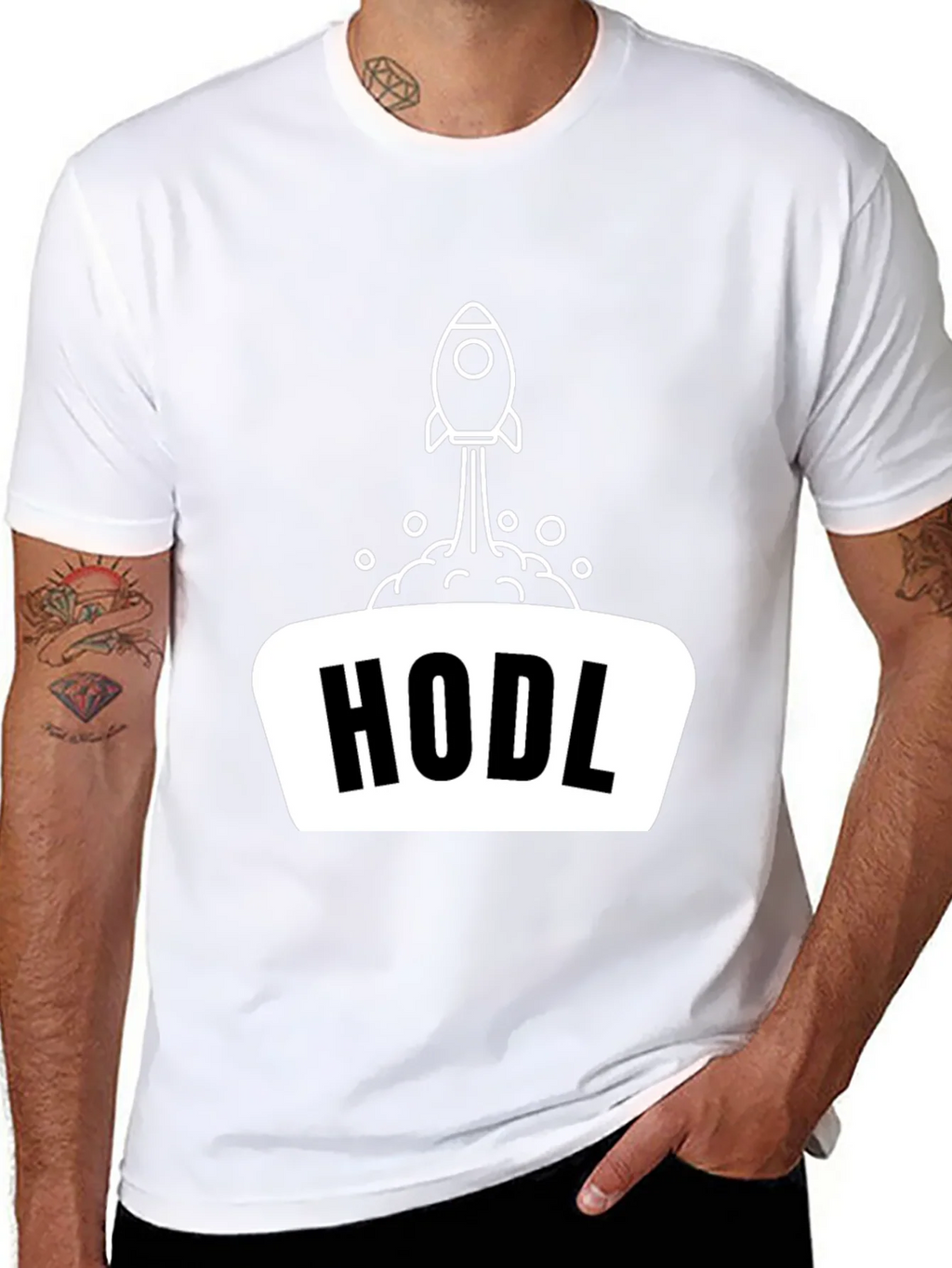 HODL Rocket Black T-Shirt - Crypto Investor Apparel product image 7