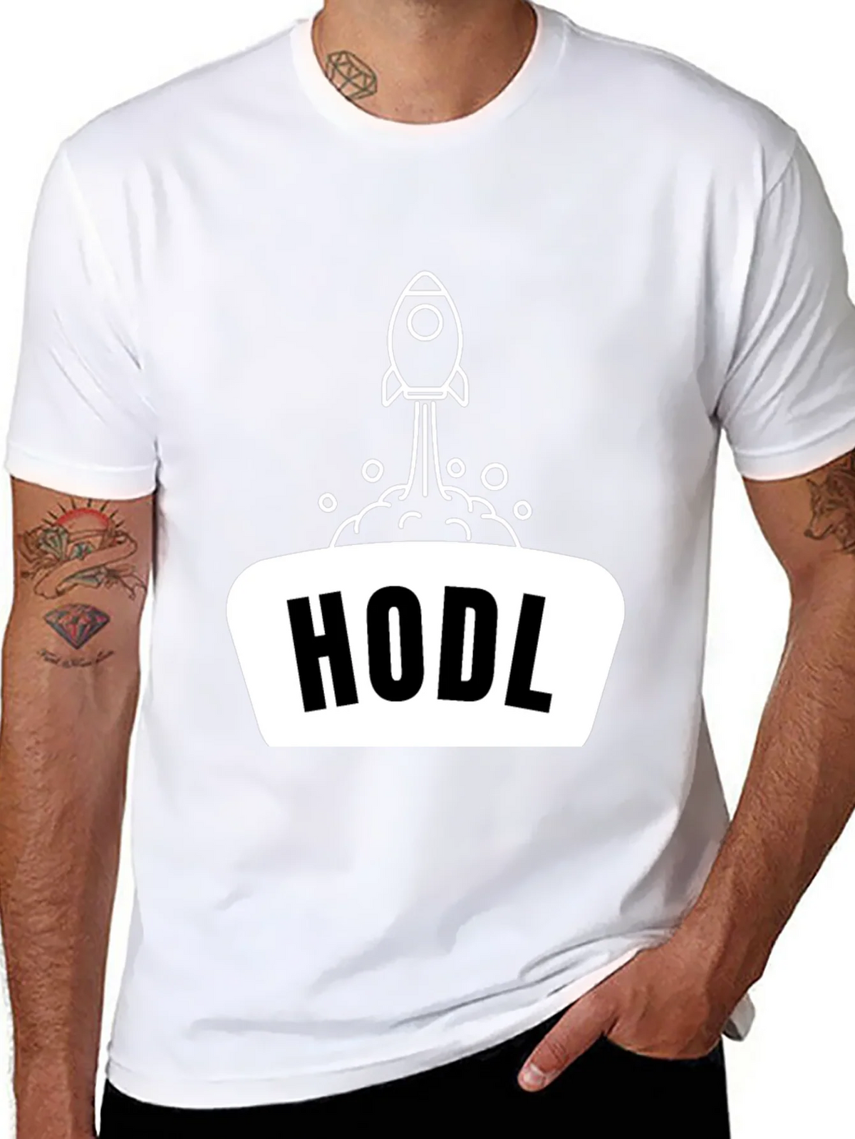 HODL Rocket Black T-Shirt - Crypto Investor Apparel product image 7