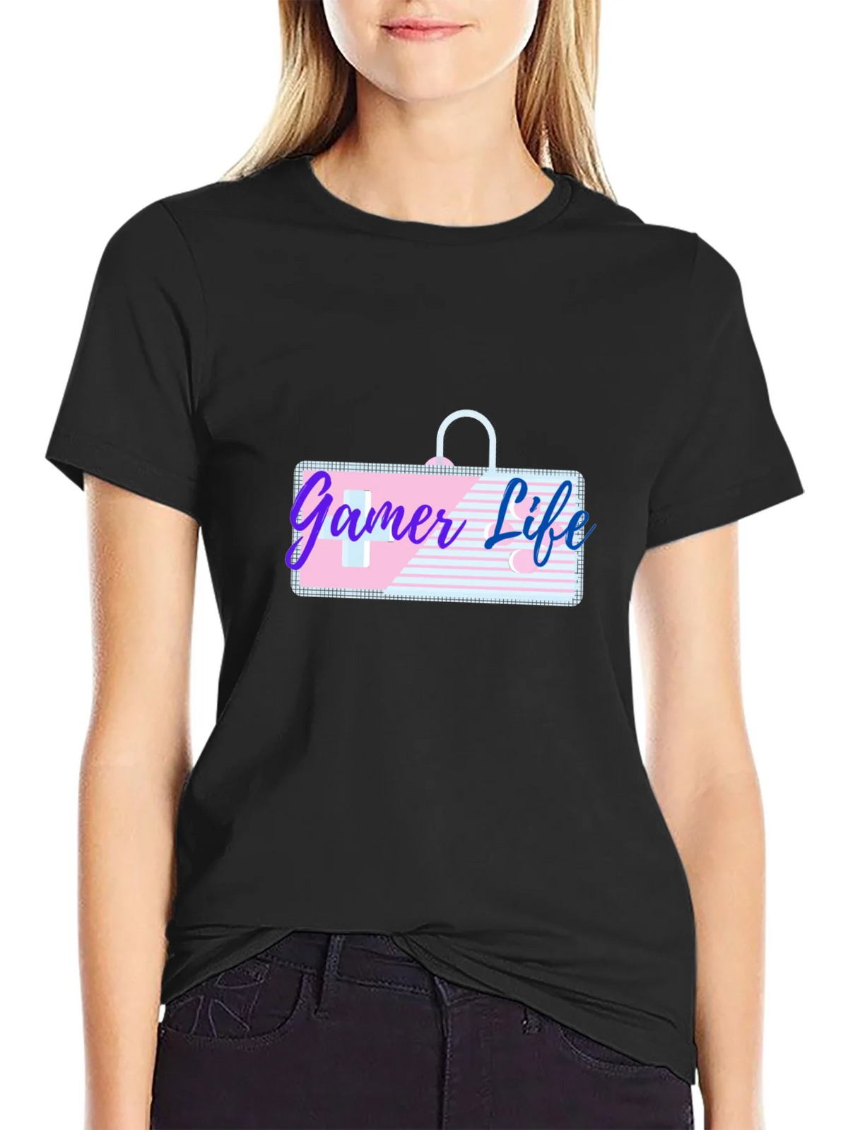 Gamer Life Graphic Tee - Black Casual T-Shirt product image 2