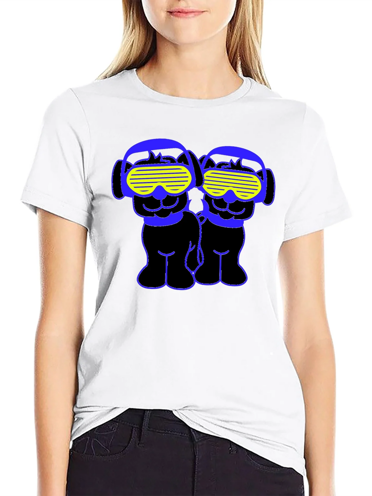 Funky Twin Dogs Graphic Tee - Black product image 6