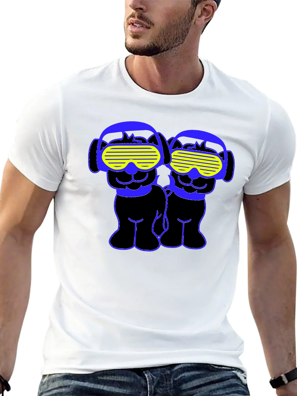 Funky Twin Dogs Graphic Tee - Black product image 10