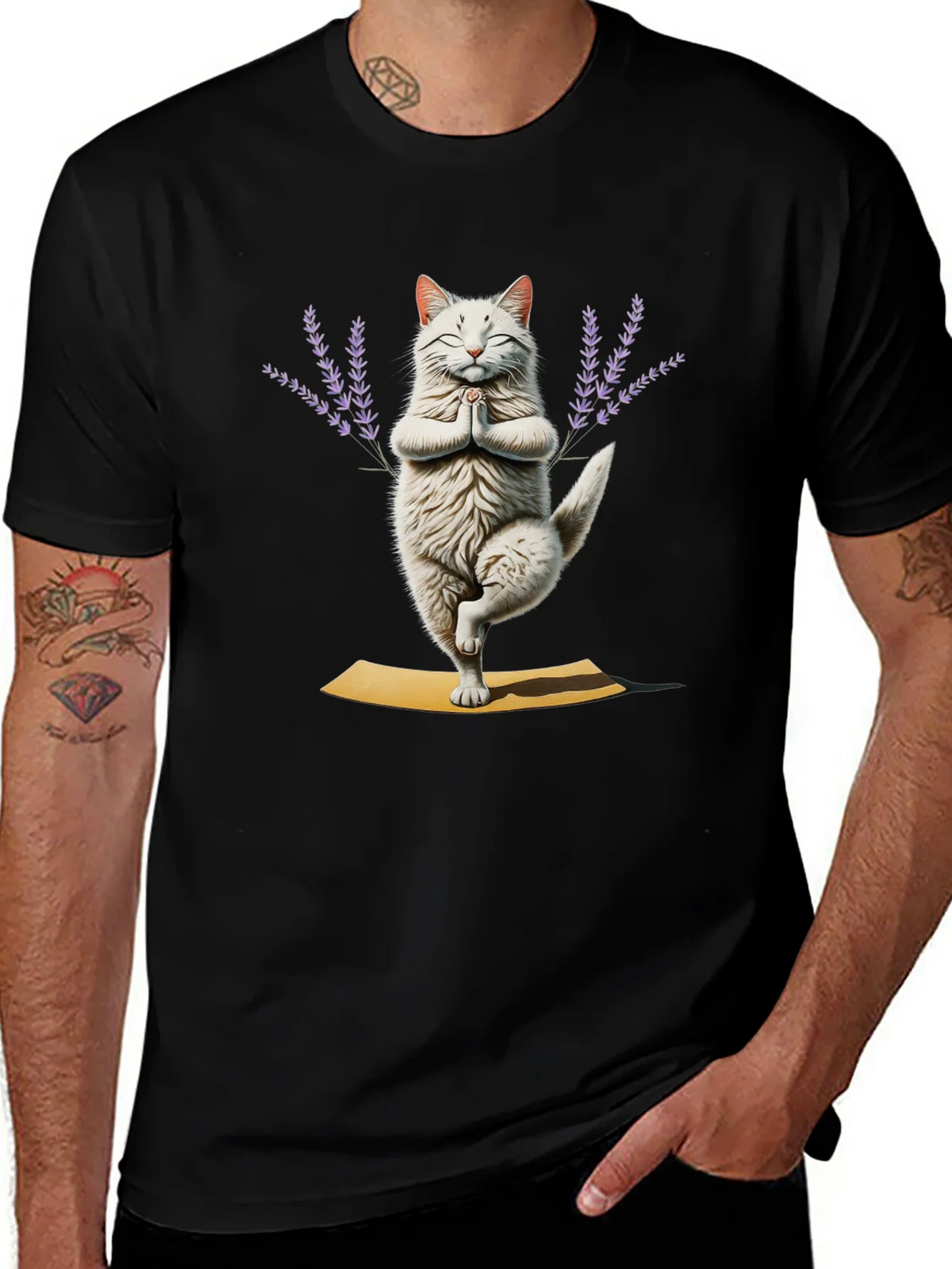 Yoga Cat T-Shirt - Meditating Feline Tee product image 1