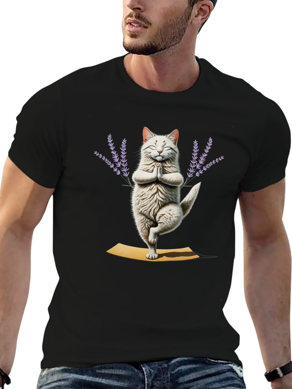 Yoga Cat T-Shirt - Meditating Feline Tee product image 6