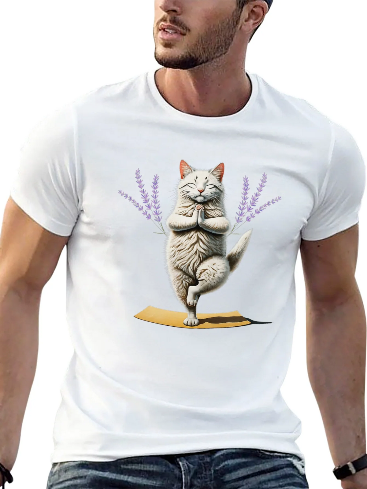 Yoga Cat T-Shirt - Meditating Feline Tee product image 10