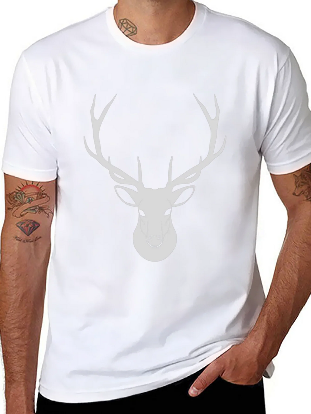 Black Deer Graphic Tee - Modern Wildlife Design product image 6