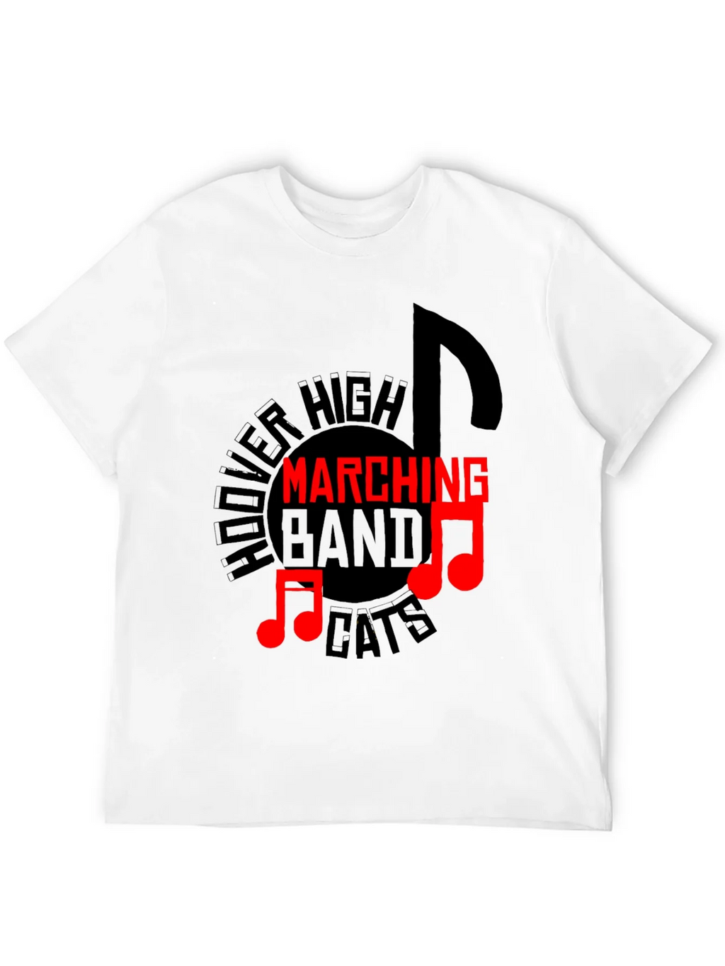 Hoover High Marching Band Cats Black T-Shirt product image 11