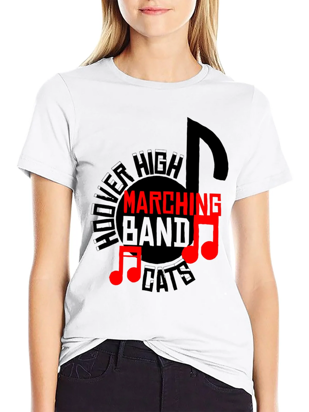 Hoover High Marching Band Cats Black T-Shirt product image 8