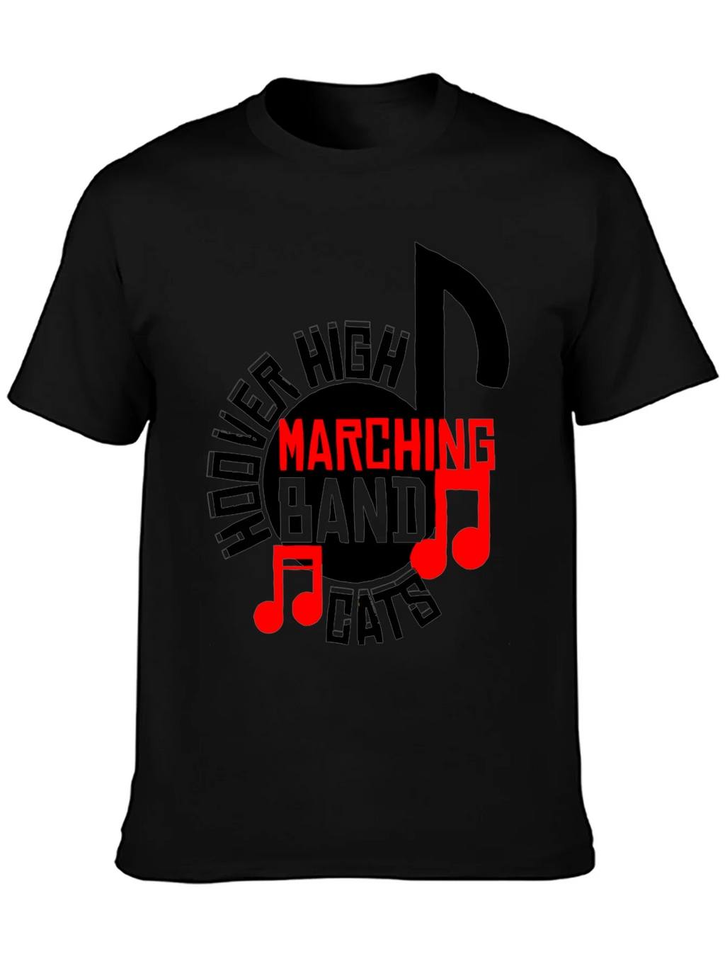 Hoover High Marching Band Cats Black T-Shirt product image 3