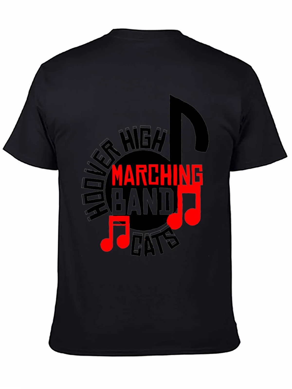 Hoover High Marching Band Cats Black T-Shirt product image 4