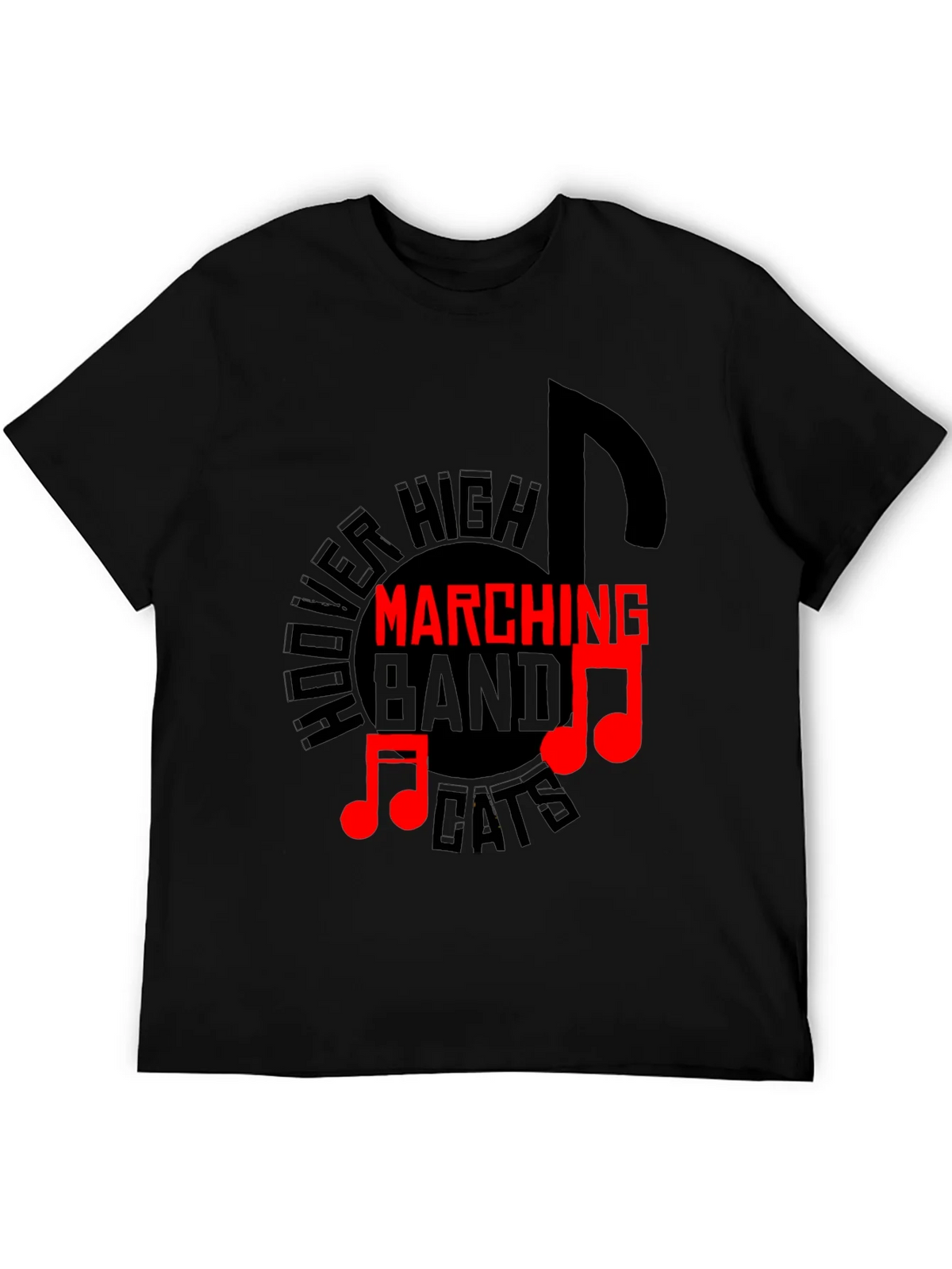 Hoover High Marching Band Cats Black T-Shirt product image 5