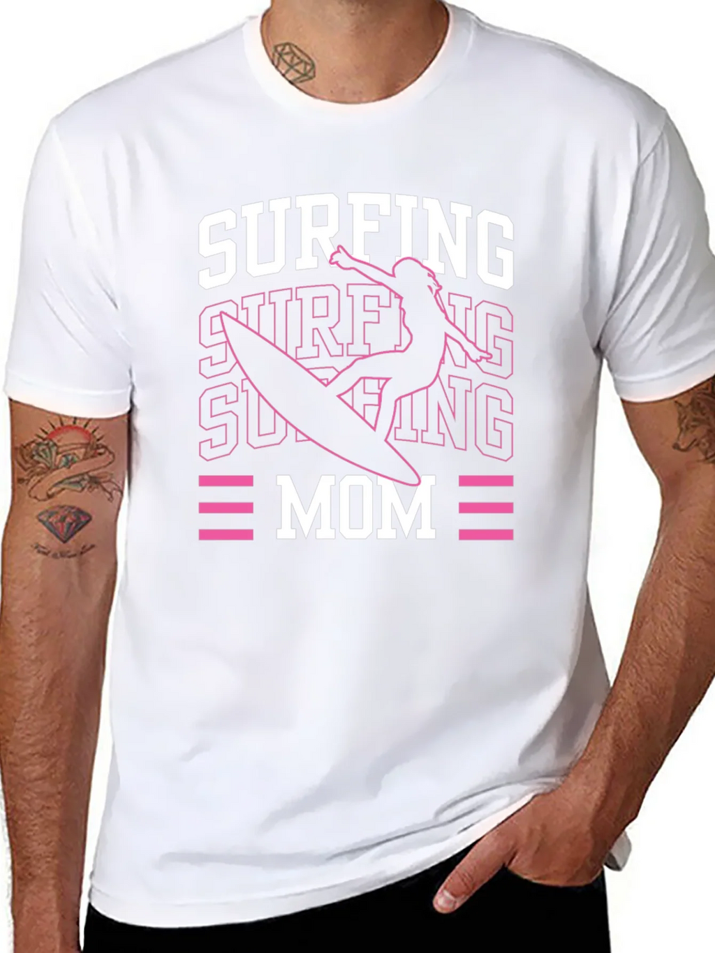 Surfing Mom Graphic T-Shirt product image 7