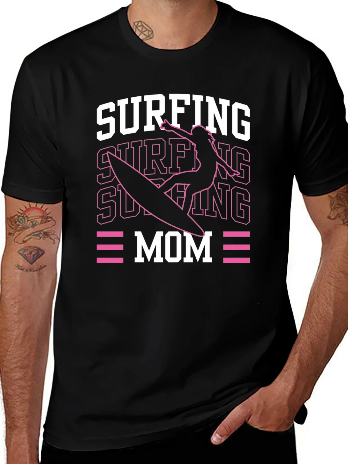 Surfing Mom Graphic T-Shirt product image 1