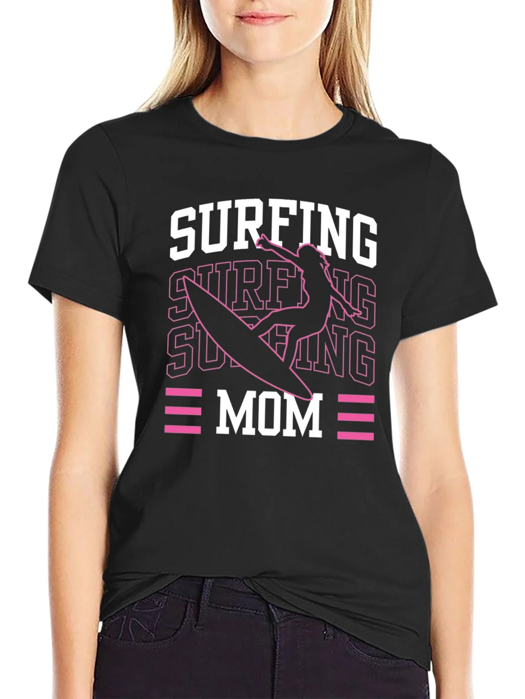 Surfing Mom Graphic T-Shirt product image 2
