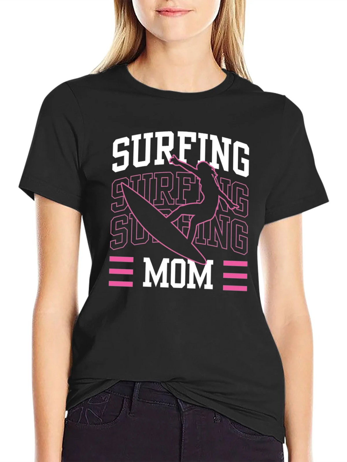 Surfing Mom Graphic T-Shirt product image 2
