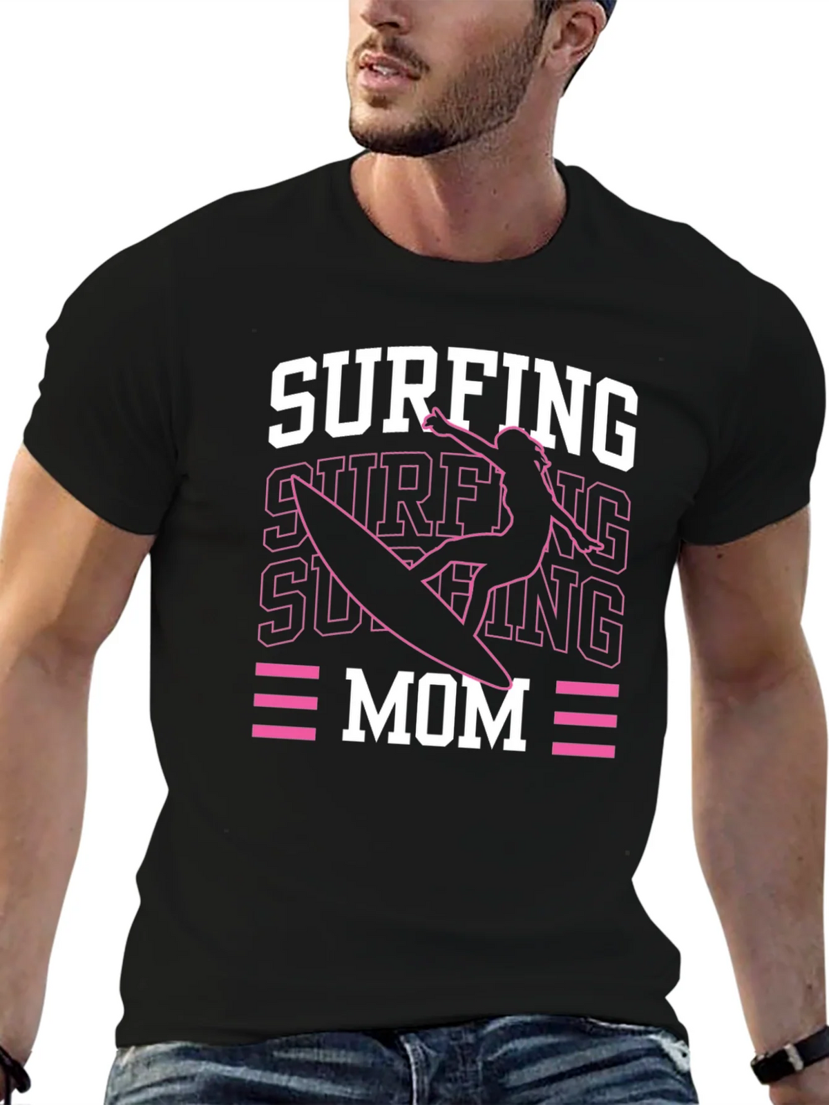 Surfing Mom Graphic T-Shirt product image 6