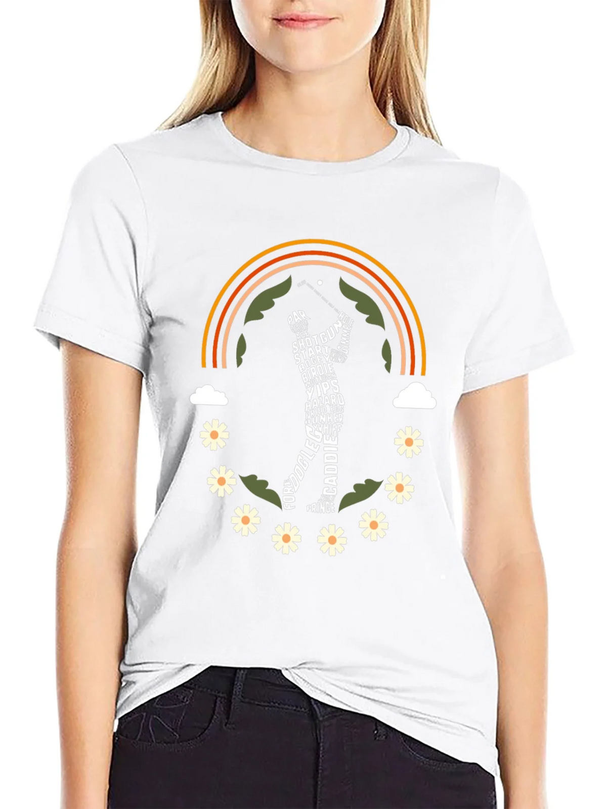 Golf Word Art Rainbow Graphic Tee product image 8