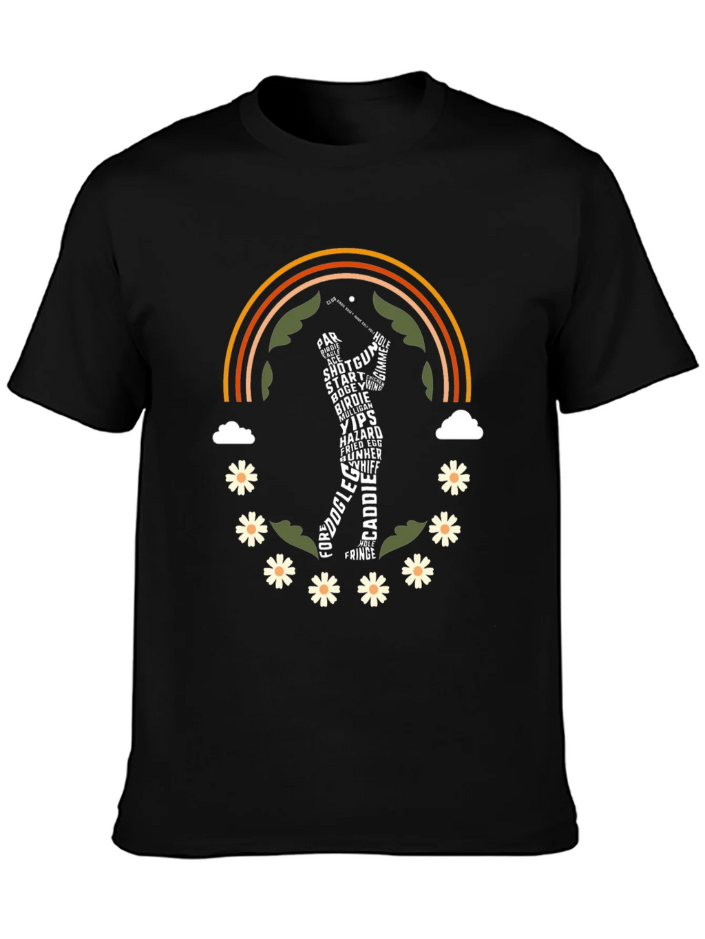 Golf Word Art Rainbow Graphic Tee product image 3