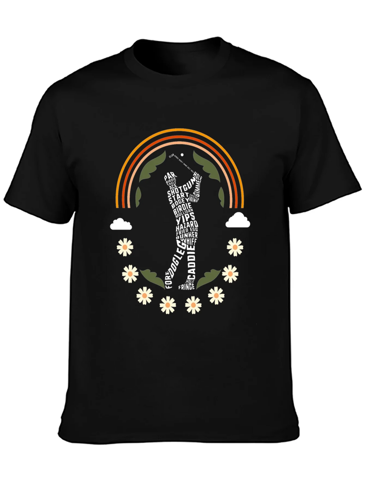 Golf Word Art Rainbow Graphic Tee product image 3