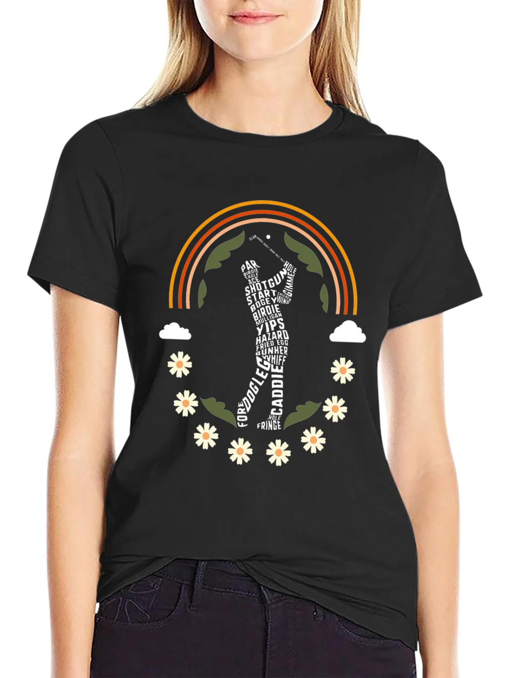 Golf Word Art Rainbow Graphic Tee product image 2