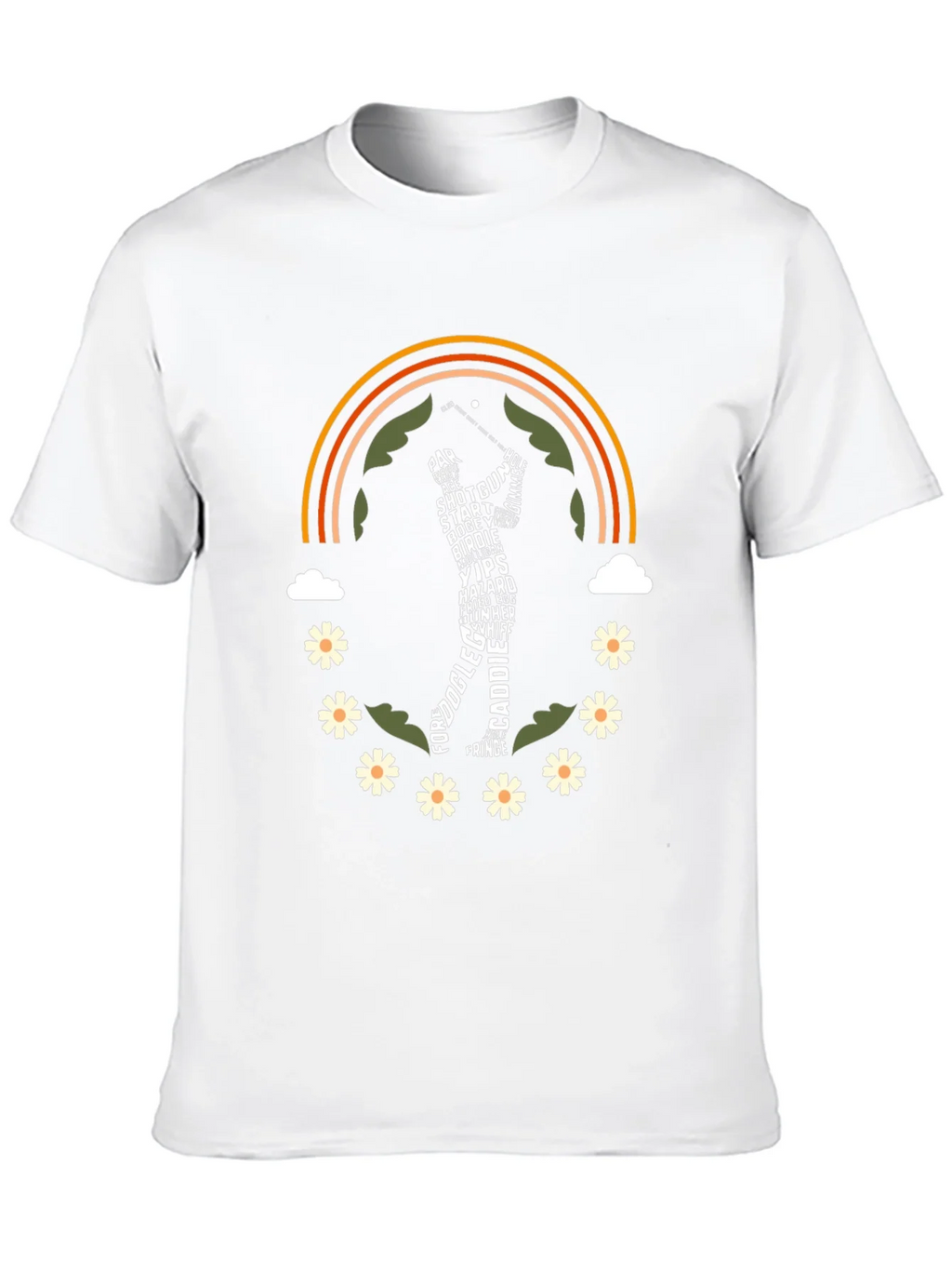 Golf Word Art Rainbow Graphic Tee product image 9