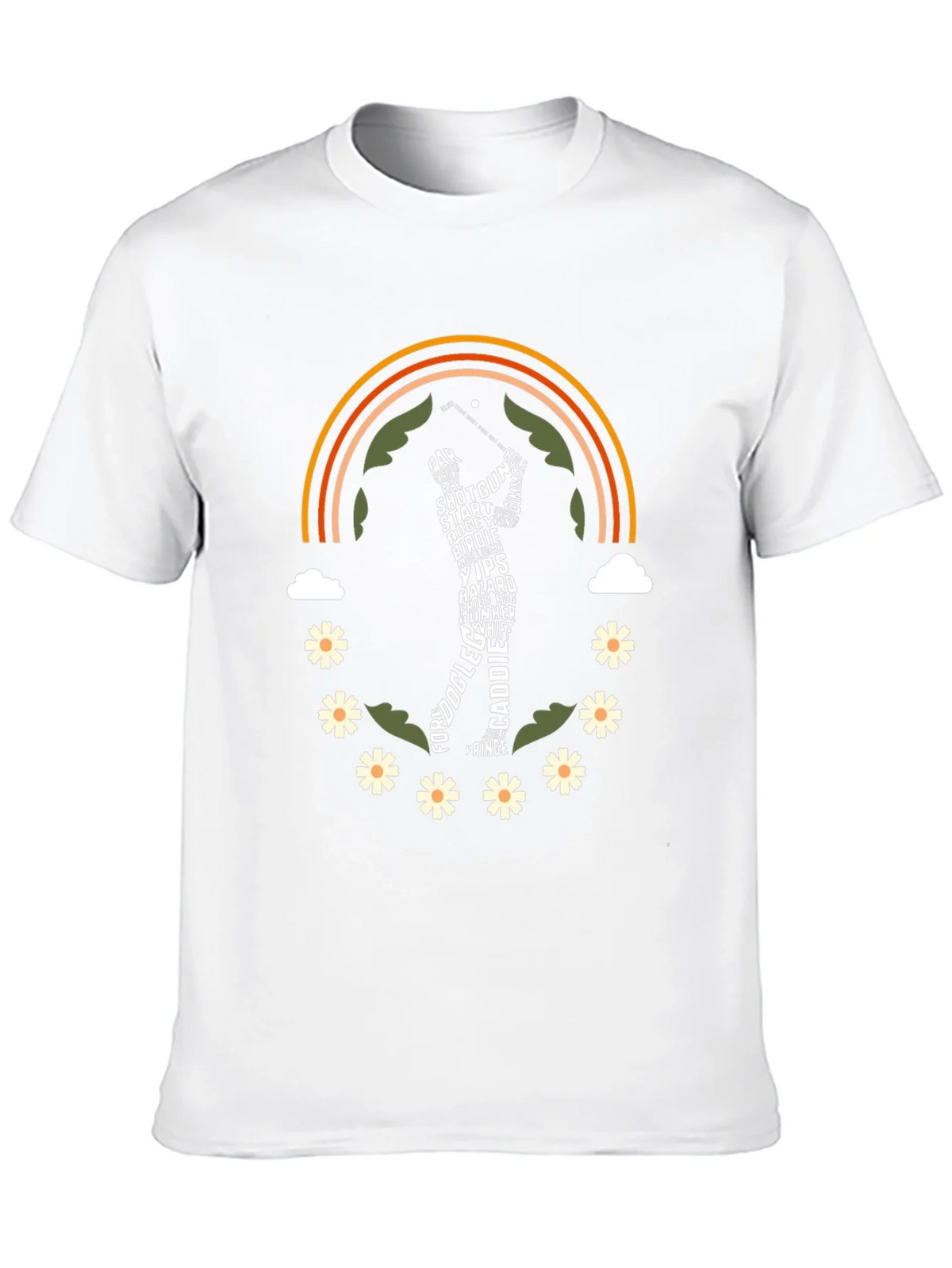 Golf Word Art Rainbow Graphic Tee product image 9